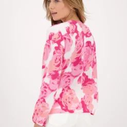 Monari Bluse Blume Allover 10696918 -Woehrl Online Shop 407453 442 Back ModelShooting 1200