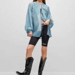 Hugo Oversized Bluse Mit Denim-Print 10681198 -Woehrl Online Shop 50488558 985 300 ZA B2C SHO 01 valid until 20241220