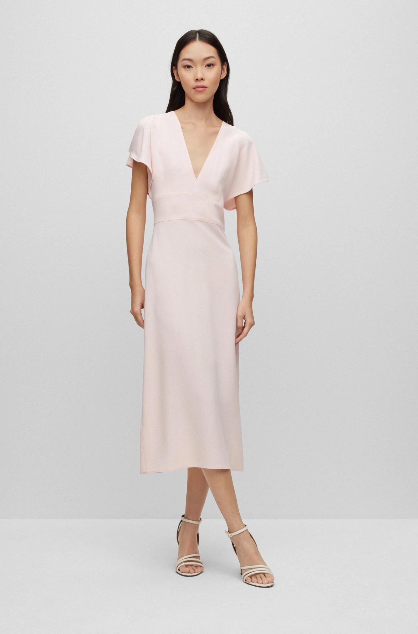 Boss Langes Slim-Fit Kleid Mit V-Ausschnitt 10680932 2 Boss Langes Slim-Fit Kleid Mit V-Ausschnitt 10680932 – Bild 2