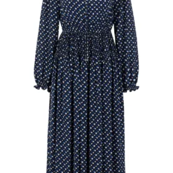 Boss Langarm-Kleid Mit Monogramm-Print Und Bindeband Am Ausschnitt 10680946