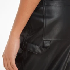 Calvin Klein Jeans Hose In Lederoptik HIGH RISE STRAIGHT 10704126 -Woehrl Online Shop Calvin Klein SU2023 BEH J20J221385BEH 4