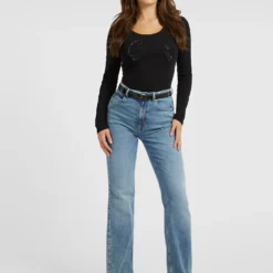 Guess Langarmshirt ADELINA 10703214 -Woehrl Online Shop ECOMM W3RI49J1314 JBLK ALT1