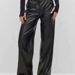 Hugo Relaxed Fit Hose Aus Kunstleder 10705820 -Woehrl Online Shop HUGO Womensw Fall 23 001 50493335 3