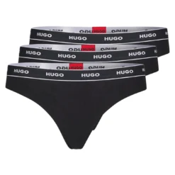 Hugo DREIER-PACK TANGAS AUS STRETCH-BAUMWOLLE MIT LOGO AM BUND TRIPLET THONG STRIPE 10682304