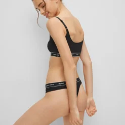 Hugo DREIER-PACK TANGAS AUS STRETCH-BAUMWOLLE MIT LOGO AM BUND TRIPLET THONG STRIPE 10682304 -Woehrl Online Shop HUGO Womensw PreFall 22 001 50469681 3