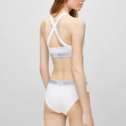 Hugo BRALETTE AUS STRETCH-BAUMWOLLE MIT LOGO-BAND PADDED SPORTY 10682303 -Woehrl Online Shop HUGO Womensw PreFall 22 100 50469628 3