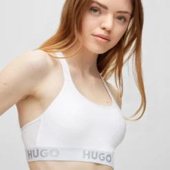 Hugo BRALETTE AUS STRETCH-BAUMWOLLE MIT LOGO-BAND PADDED SPORTY 10682303 -Woehrl Online Shop HUGO Womensw PreFall 22 100 50469628 4