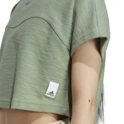 Adidas Future Lounge Terry Loop Crop Top 10680684 -Woehrl Online Shop HZ1607 8 APPAREL On Model Detail View 2 transparent